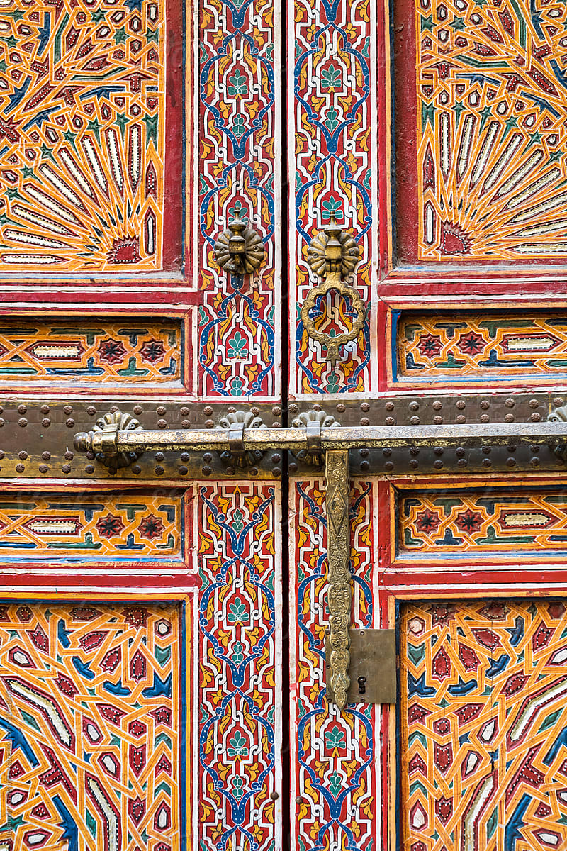 Locked Ornate Arabic Door