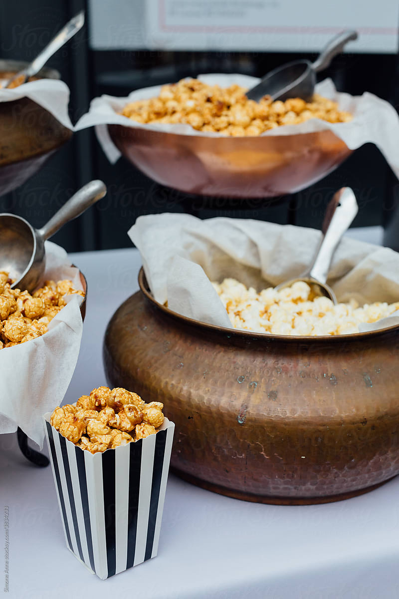 Display popcorn at a movie night event