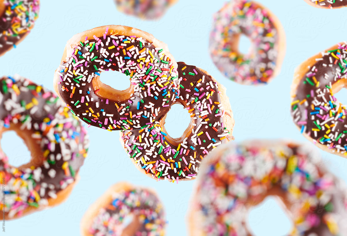 Choclolate Sprinkle Donuts in Motion
