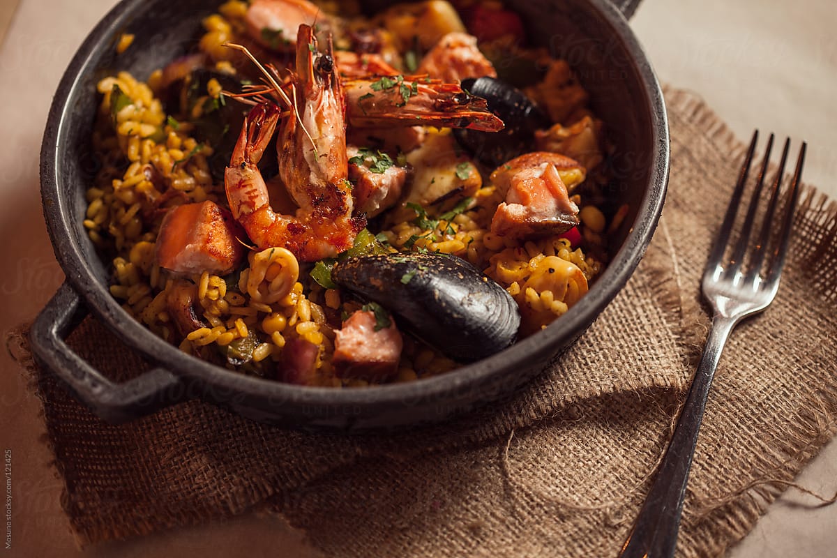 Mexican Paella With Seafood