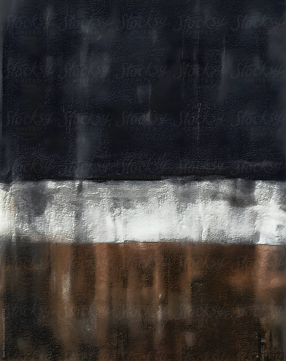 a black and white painting on a wall, an abstract painting
