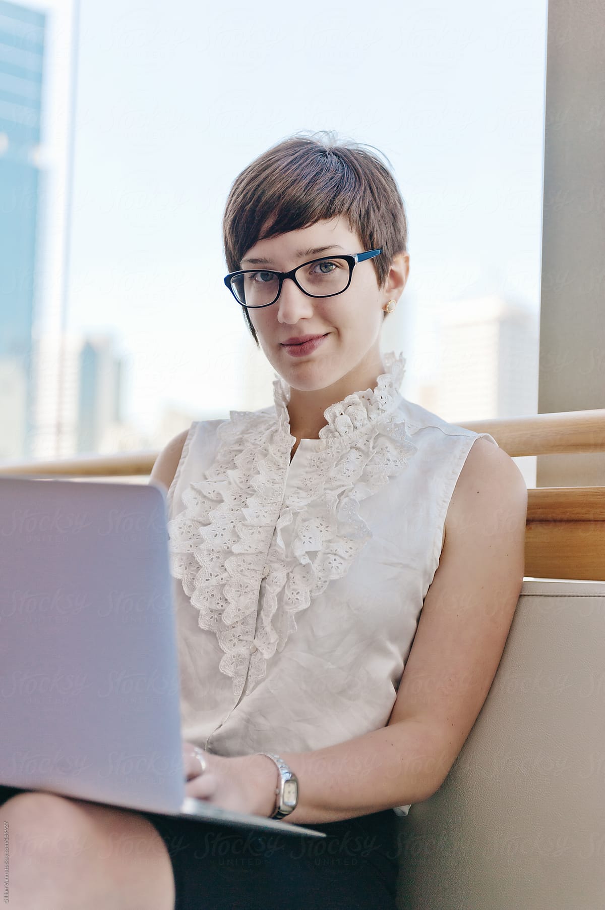 modern businesswoman with laptop