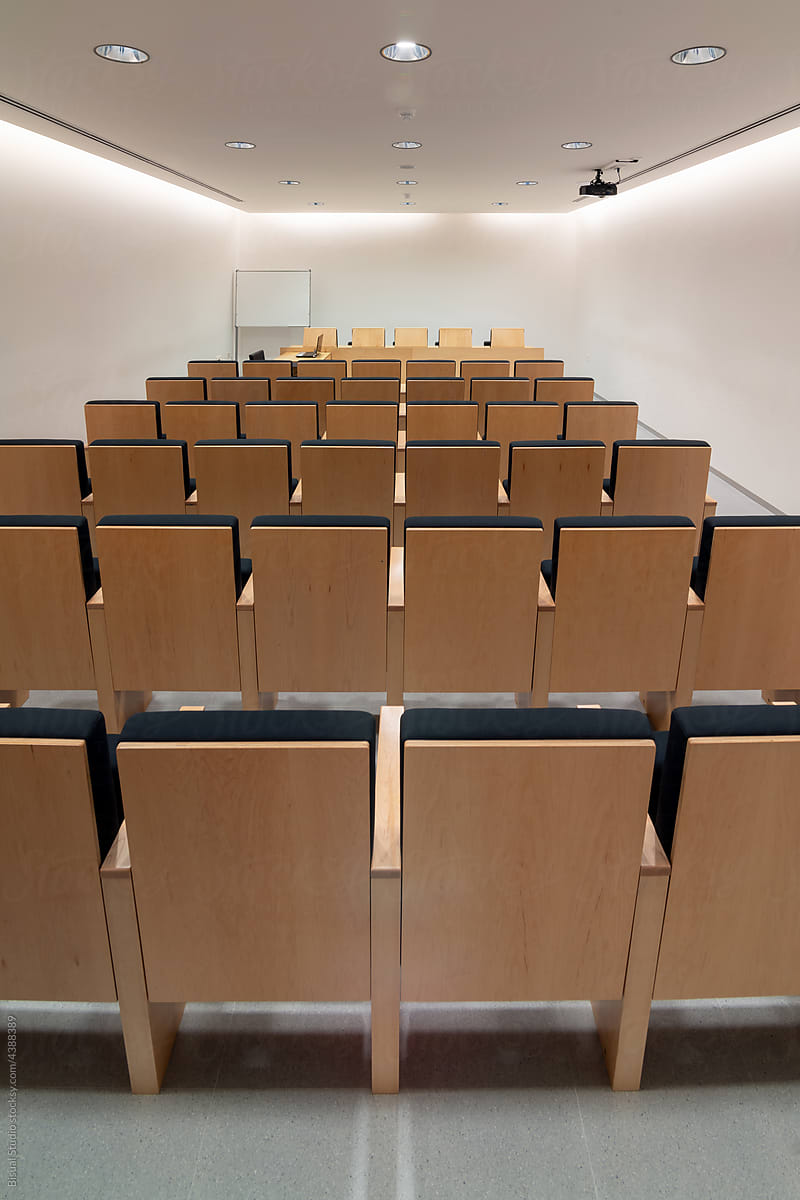 Rows of seats in spacious meeting room