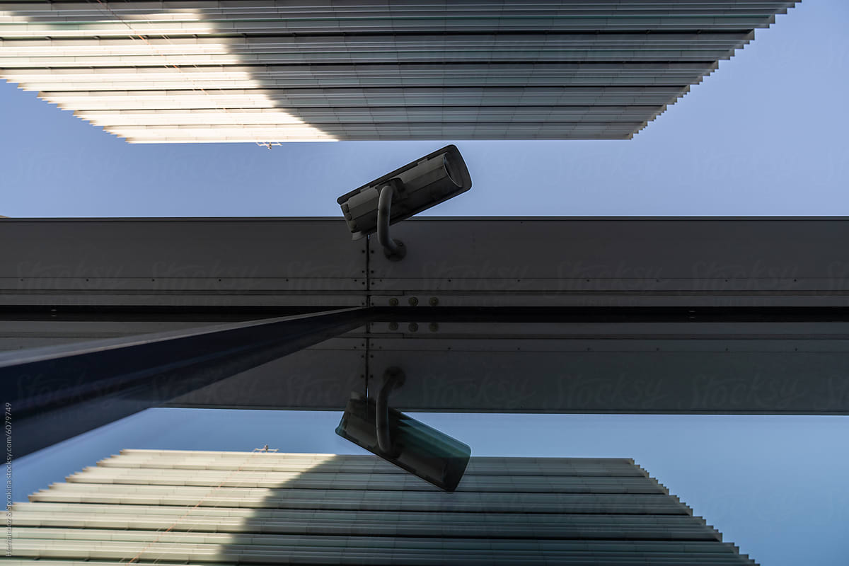 View Of Outdoor Security Camera On Modern Building