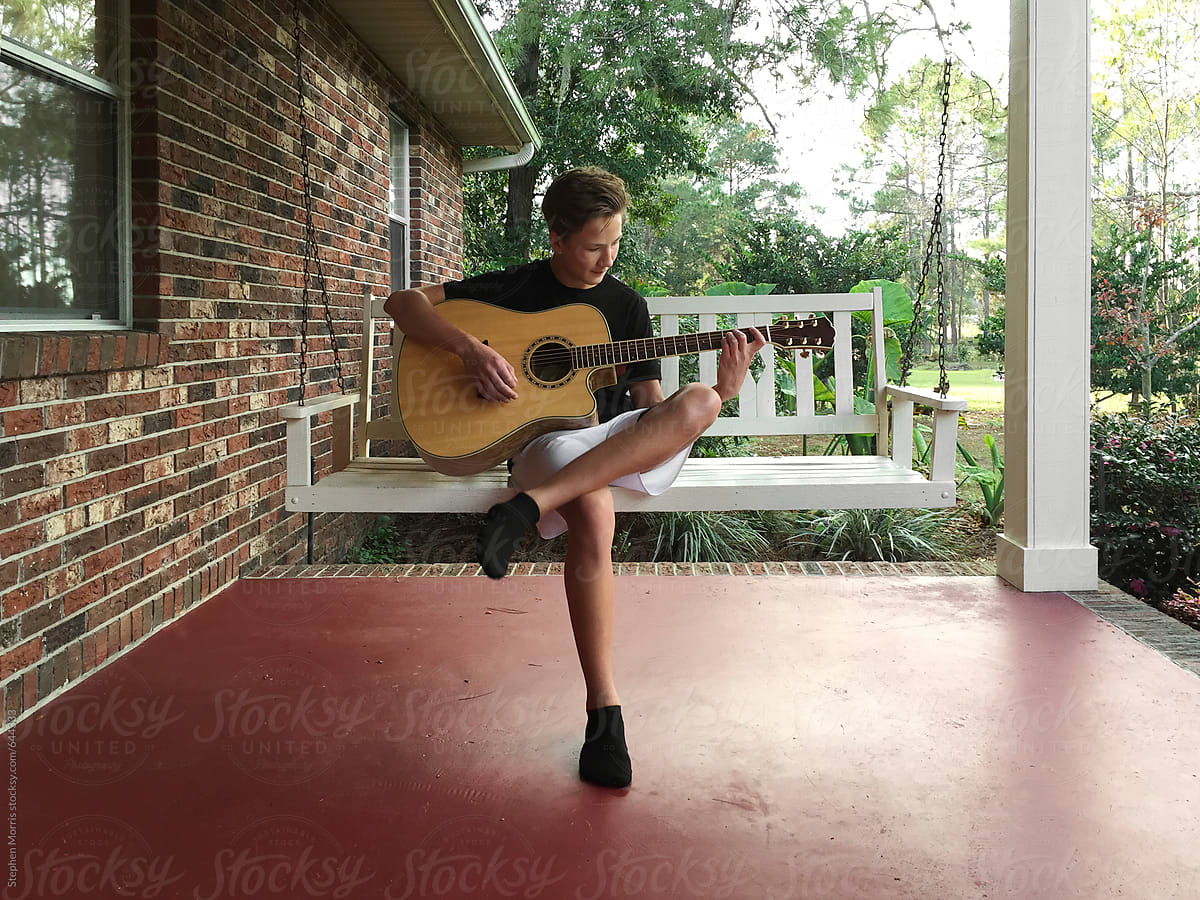 playing on the porch