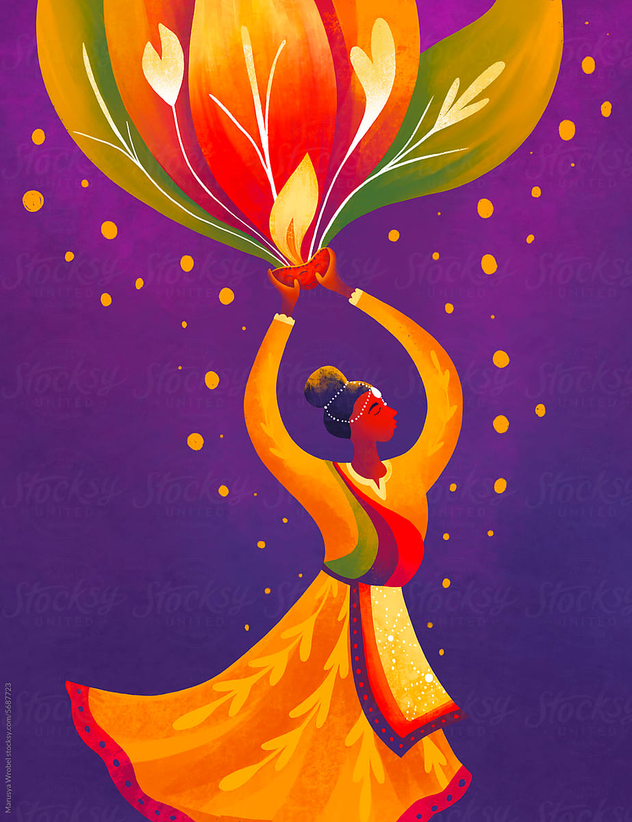 Colorful concept of Indian Holiday Diwali celebration