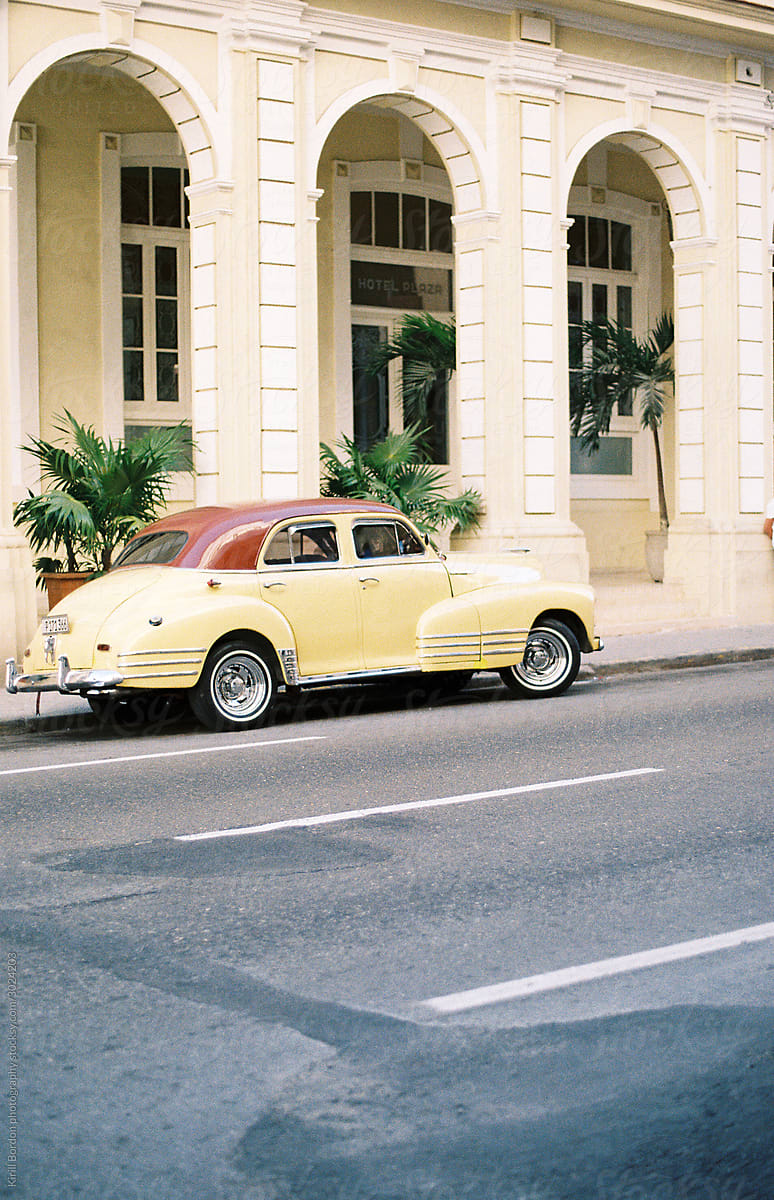 Classic luxury car parked in Havana Cuba