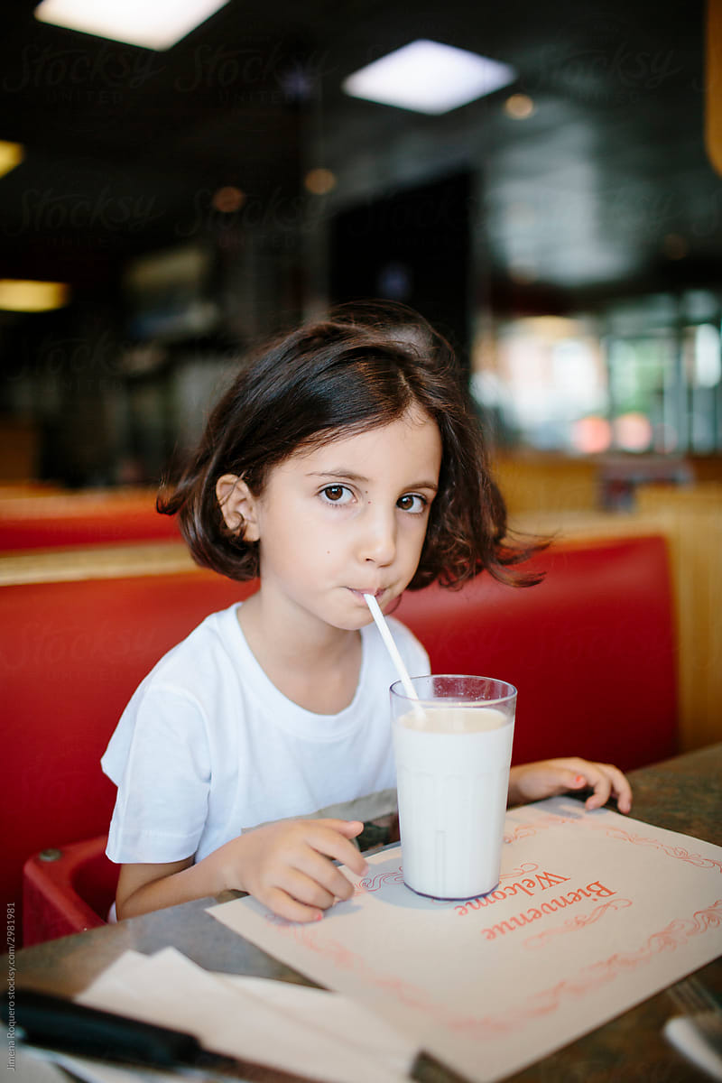 Kid drinking milk
