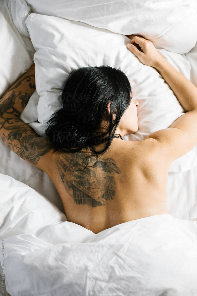 Black Girl Sleeping Nude - Naked Female Asleep In Bed - ADULT PHOTO