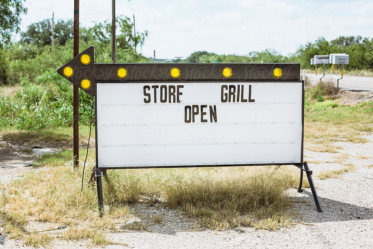 store grill open sign