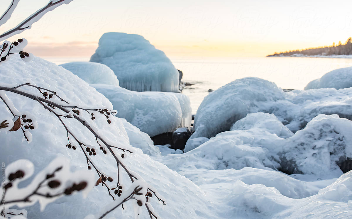 Landscape of Lake Superior in Winter 7