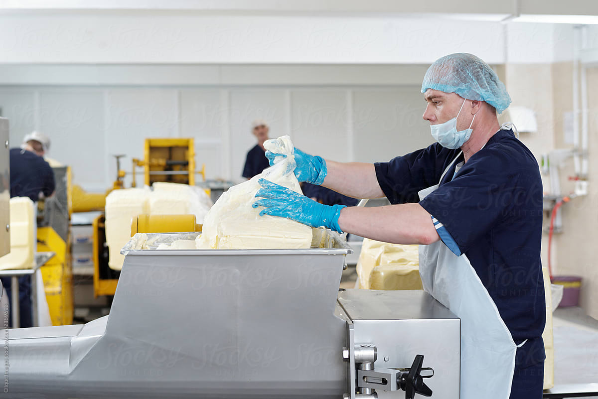 Man Working In Butter Industry