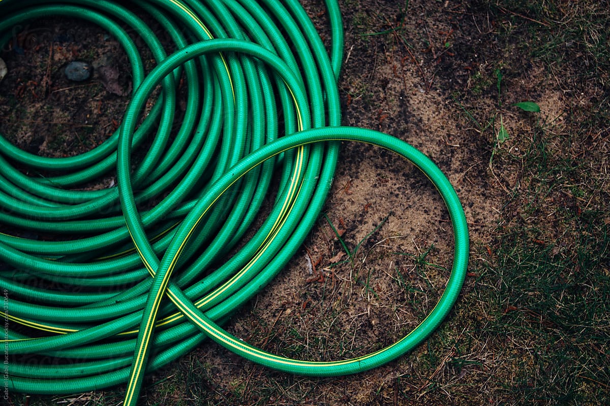 Green Coiled Gardening Water Hose