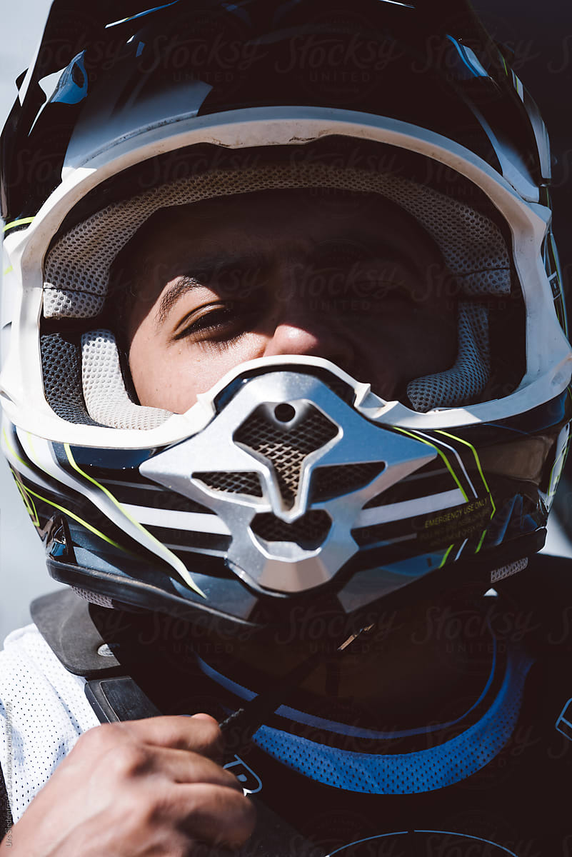 Motocross driver portrait