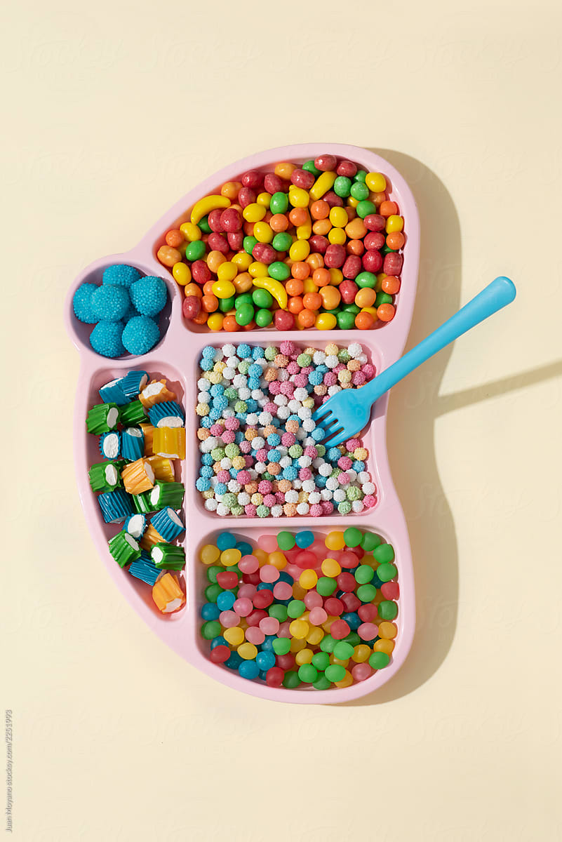 tv dinner with different candies