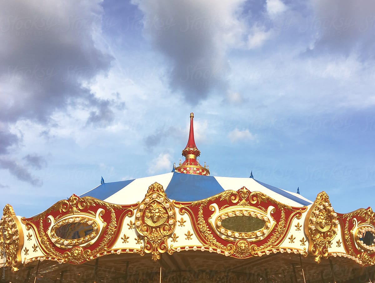 Top of a carnival carousel or merry-go-round.