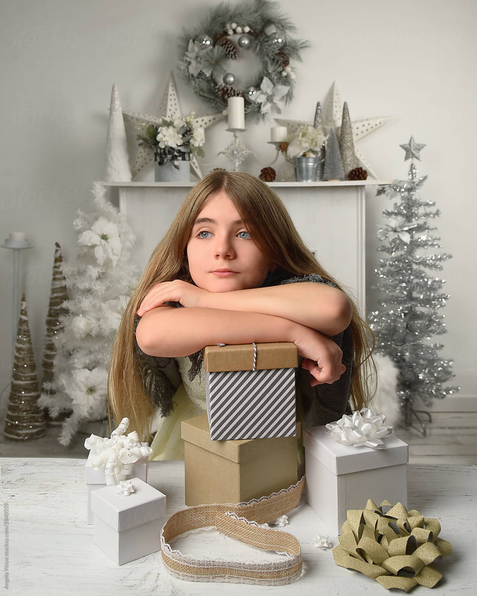 Child Thinking about Gift Presents
