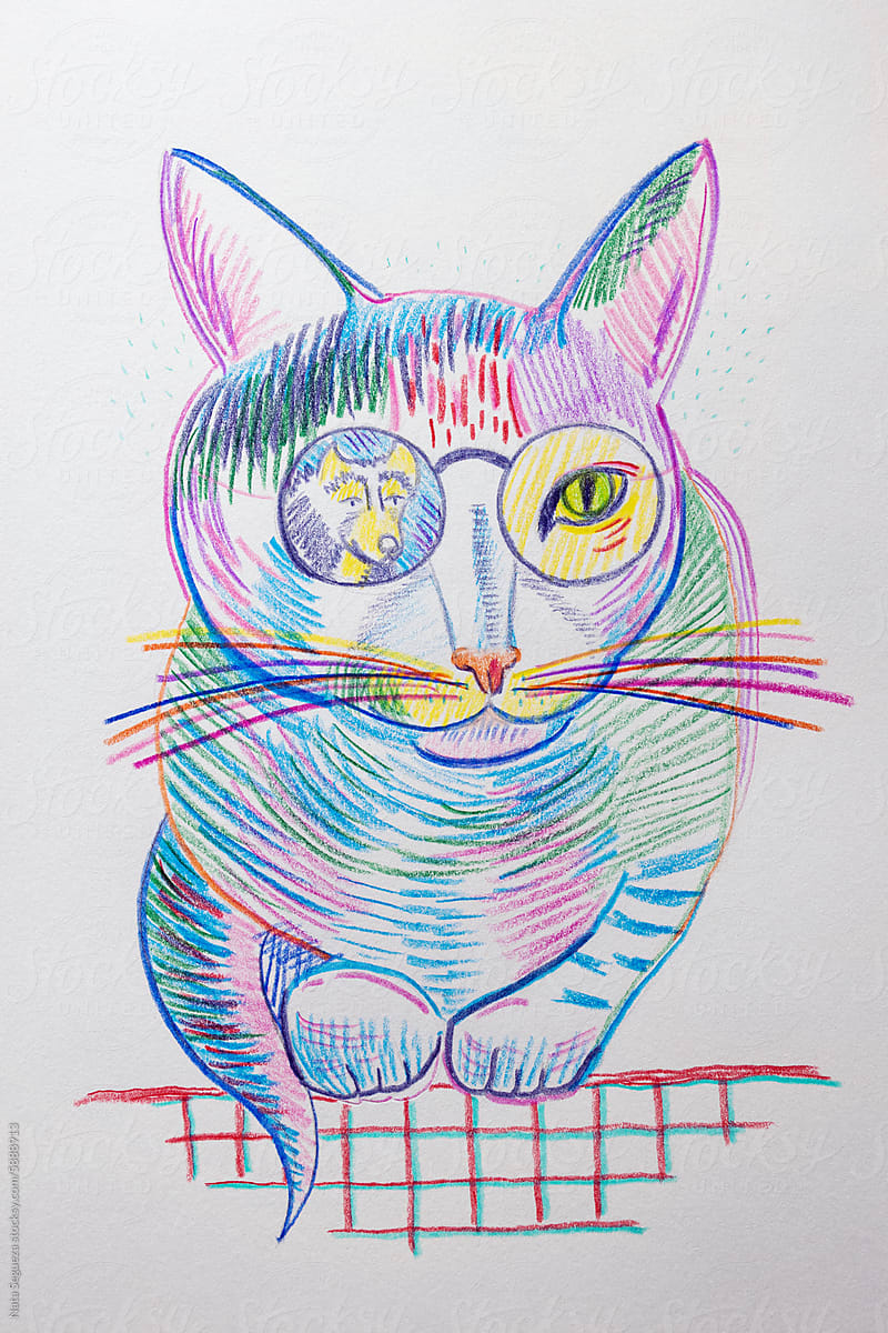 Abstract illustration of a cat
