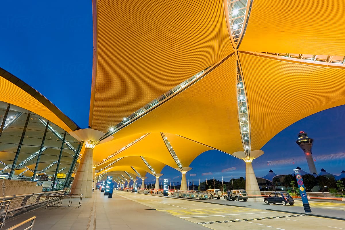 Asia, Malaysia, Kuala Lumpur, Kuala Lumpur International Airport (KLIA), modern exterior architecture