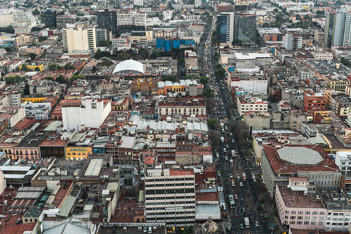 Mexico street of modern city