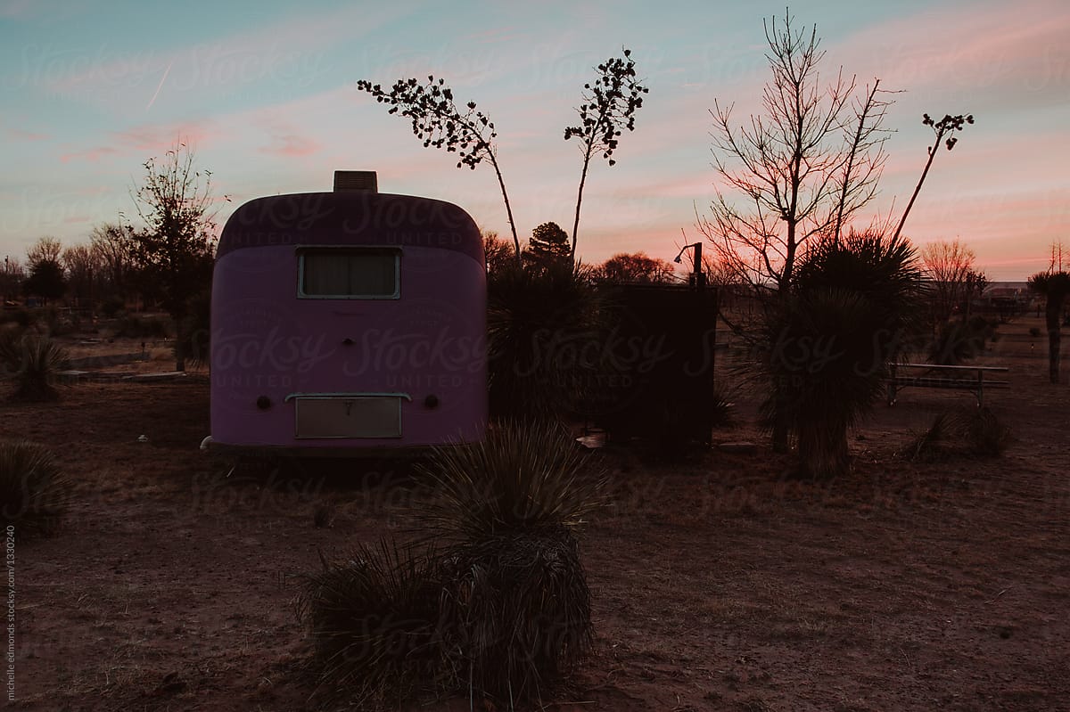 Vintage Camper in Rural West Texas
