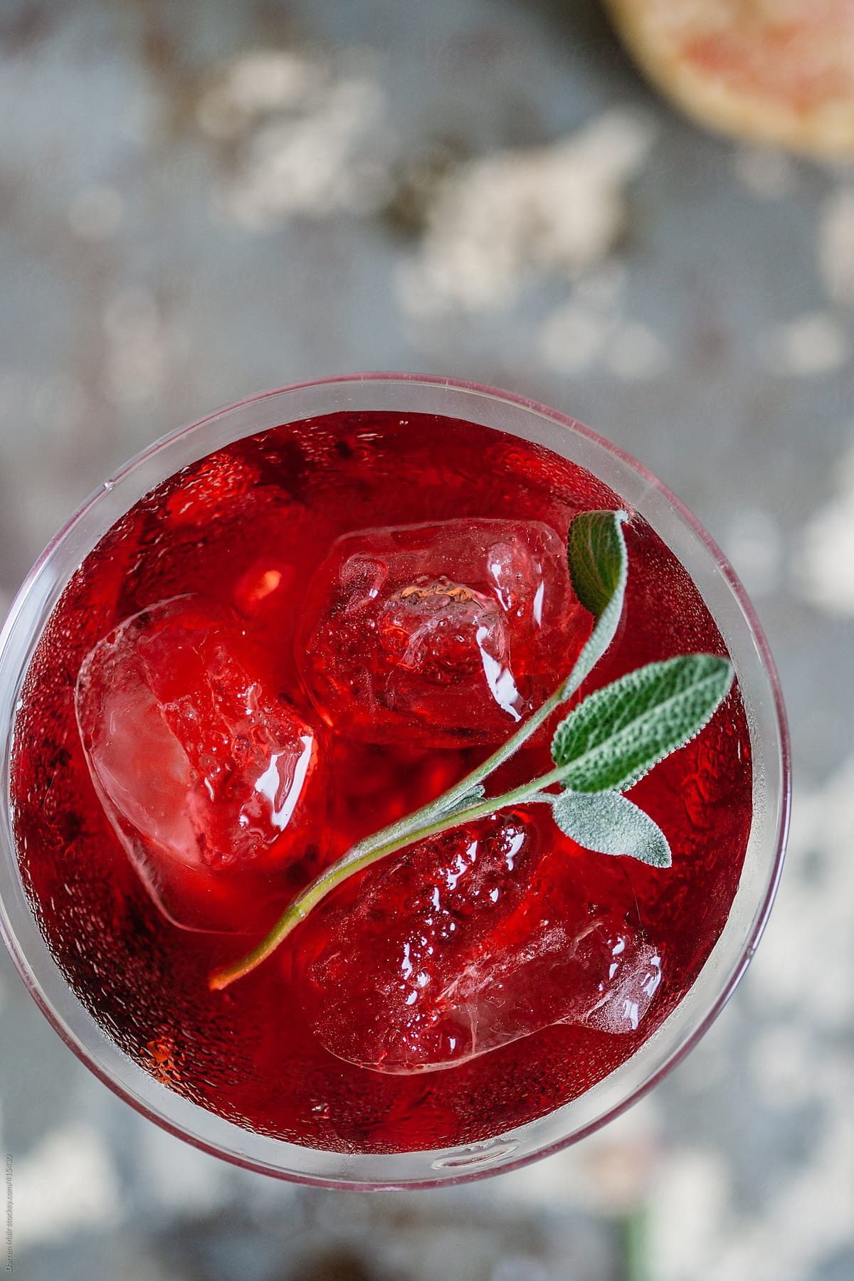 Cranberry and vodka cocktail.