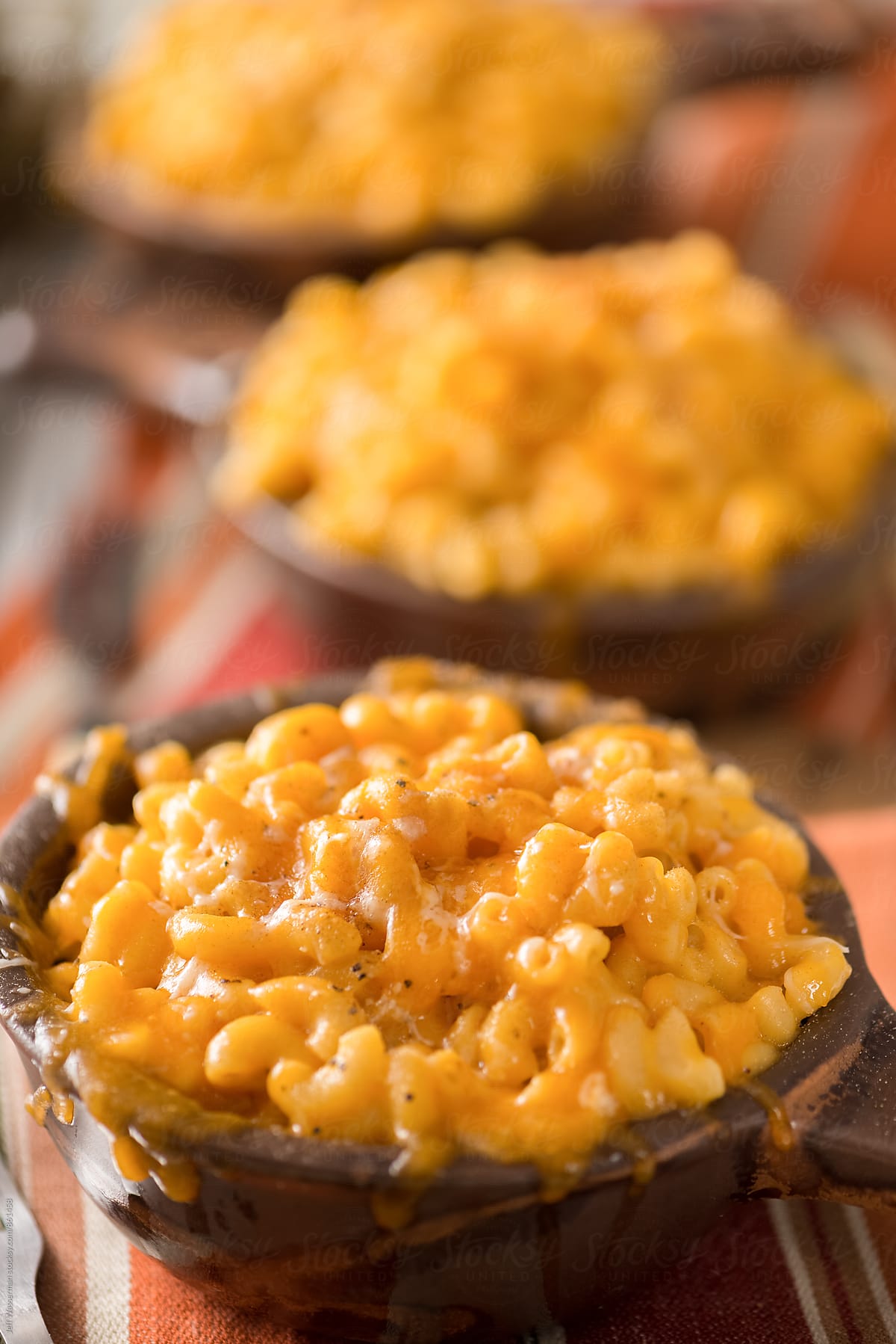 Macaroni and Cheese in Crock Bowls