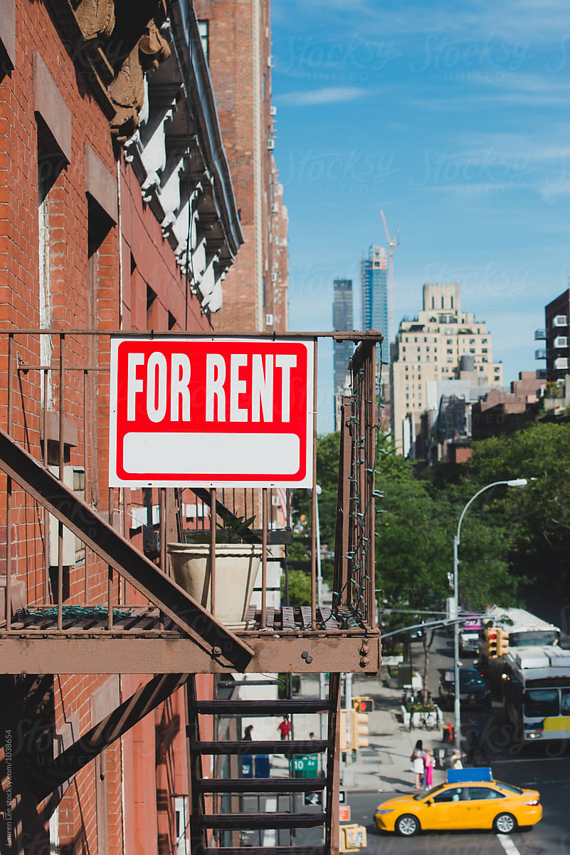 For rent sign in New York City