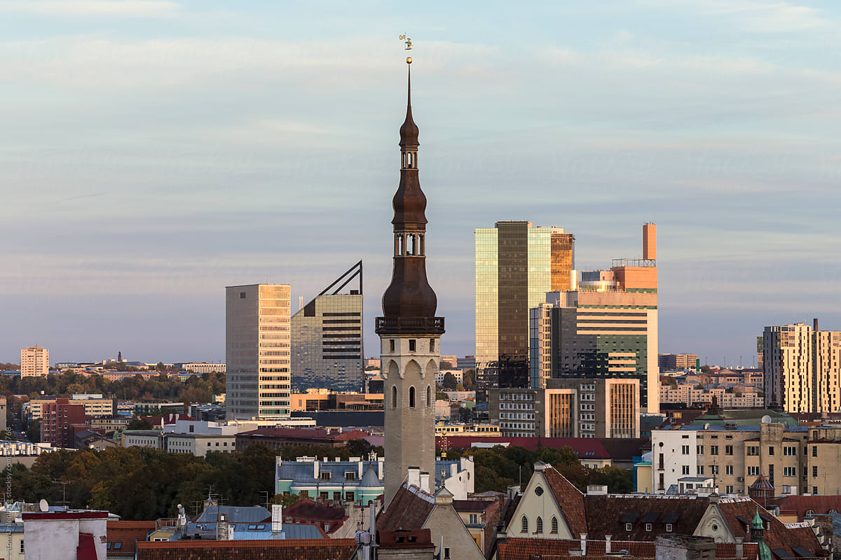 Tallinn, Estonia - City Skyline with the Old Town Hall