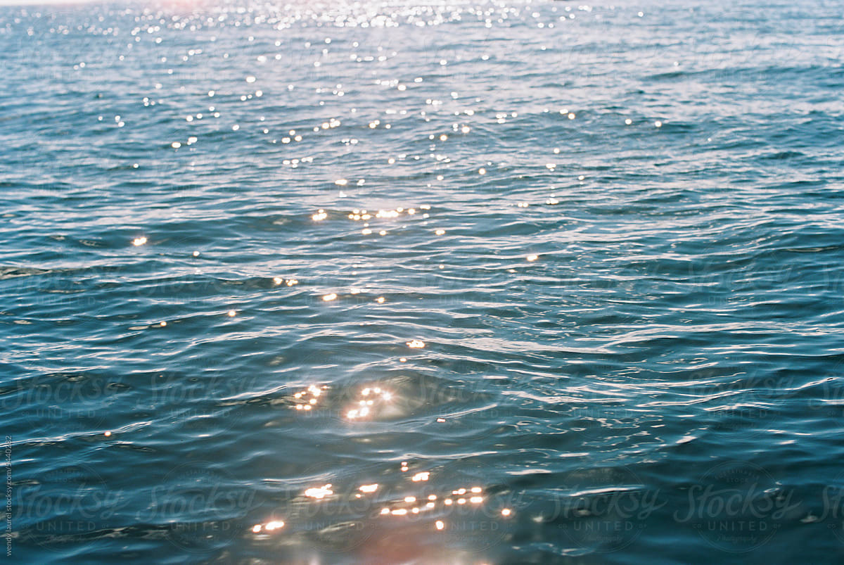 ocean surface with sunlight