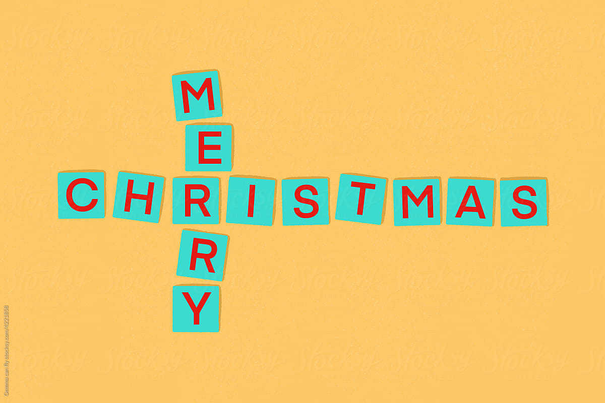 Merry Christmas letters message illustration