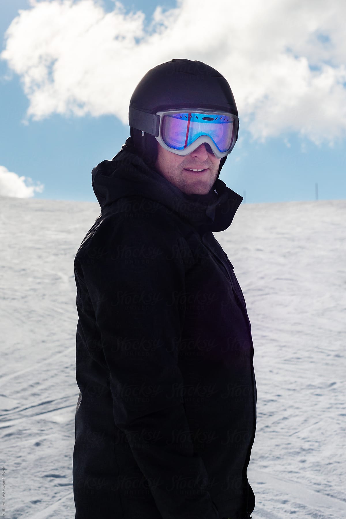 40 year old man in ski gear