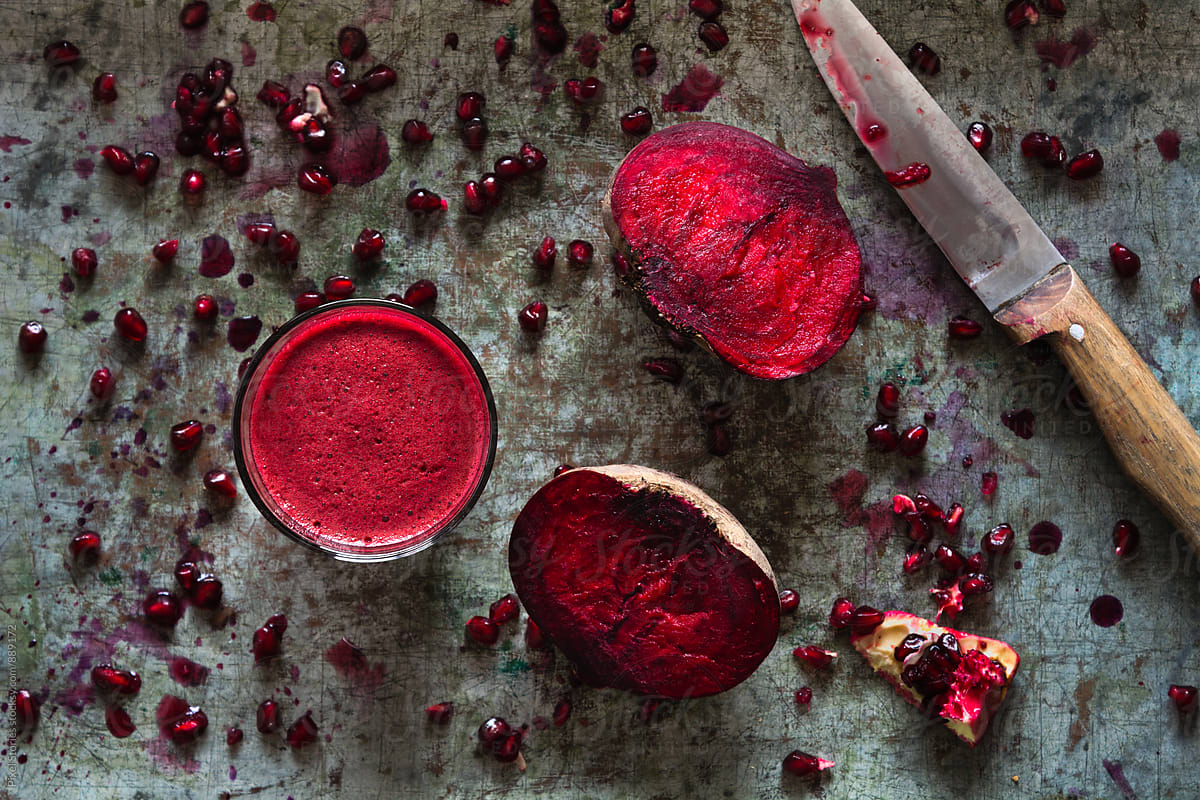 Beetroot and pomegranate juice