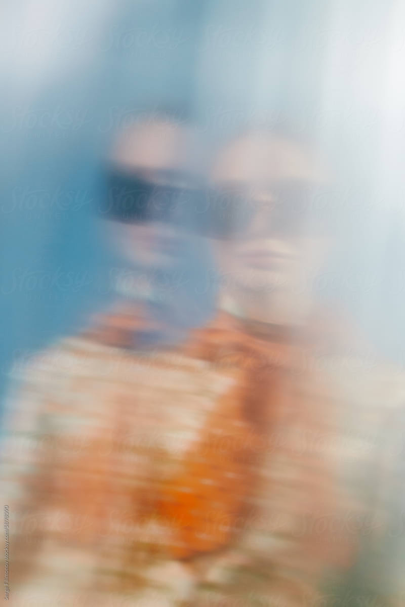Artistic blurred portrait of woman