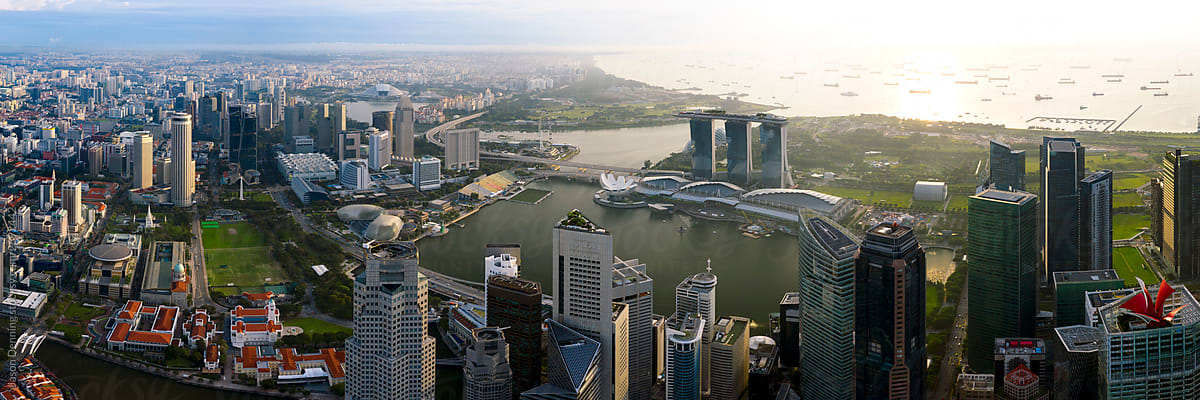 Aerial of the Singapore Skyline