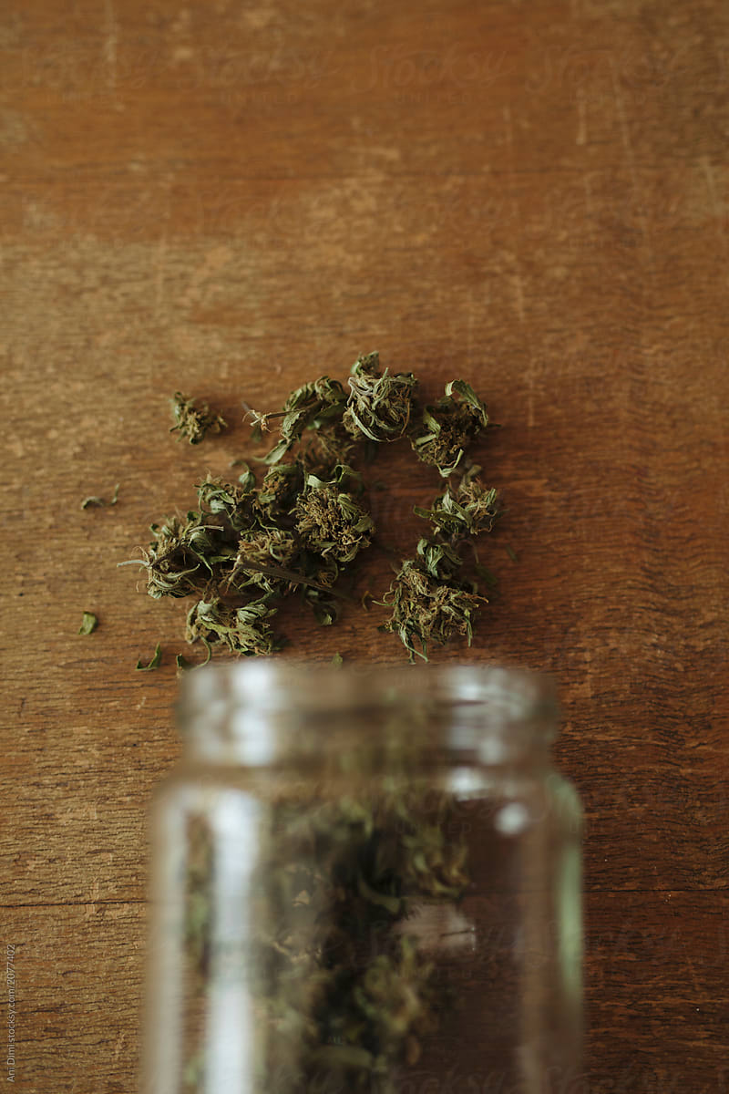 A jar with weed
