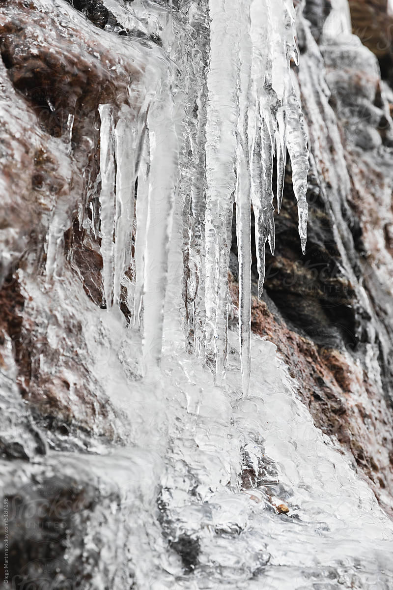 Ice forms in rock