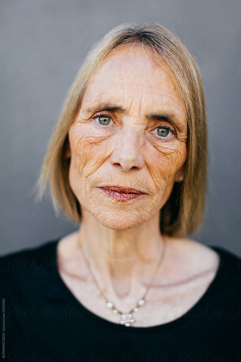 Closeup Portrait Of A Wrinkled Senior Woman By Stocksy Contributor Bonninstudio Stocksy