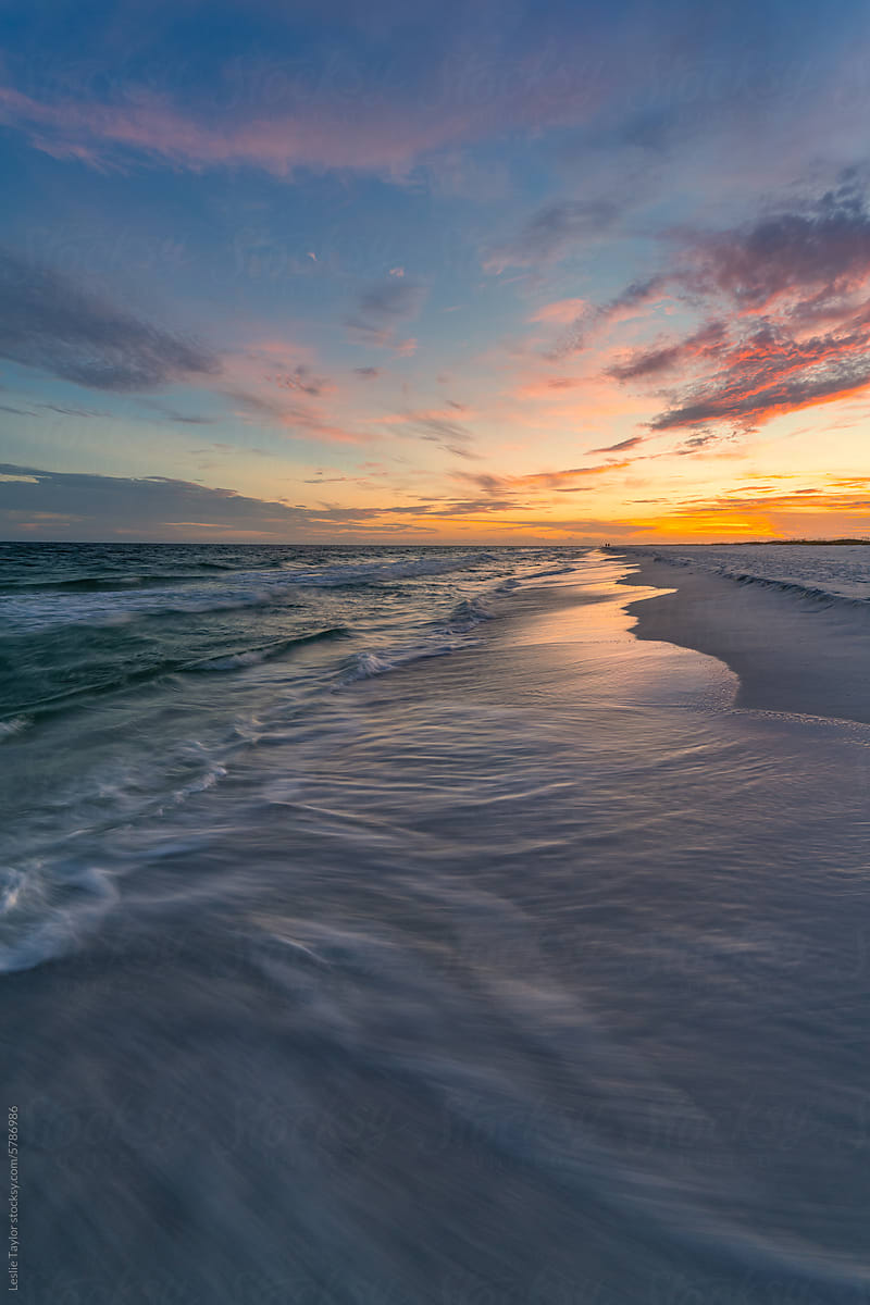 Waves At Sunset On The Beach