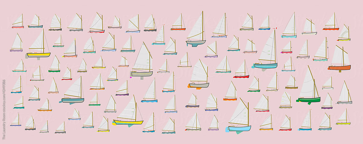 Small Sail Boat Wide Format Pattern