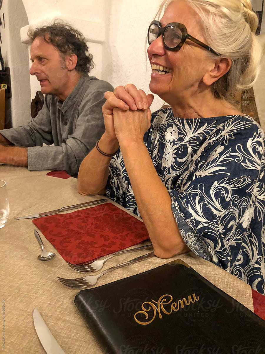 UGC Italian senior couple at restaurant