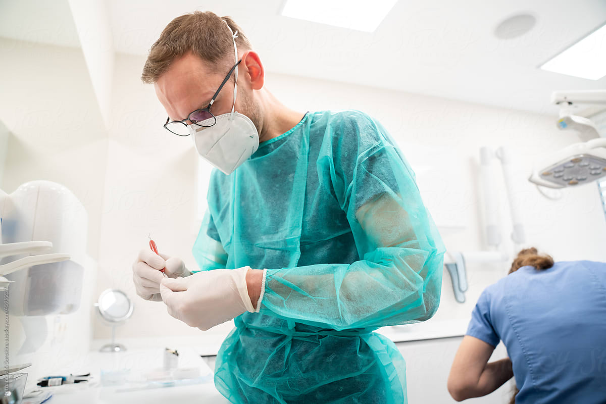 Dentists Working in Dental Clinic