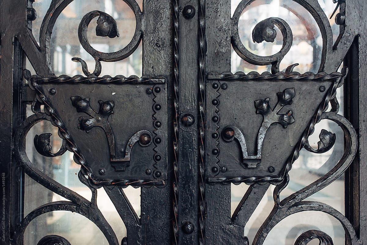 wrought iron gate details