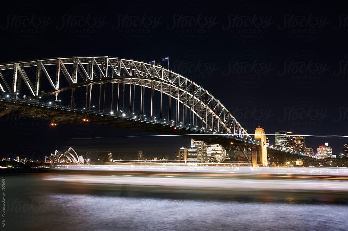 Light Streaks Under The Sydney Harbour Bridge