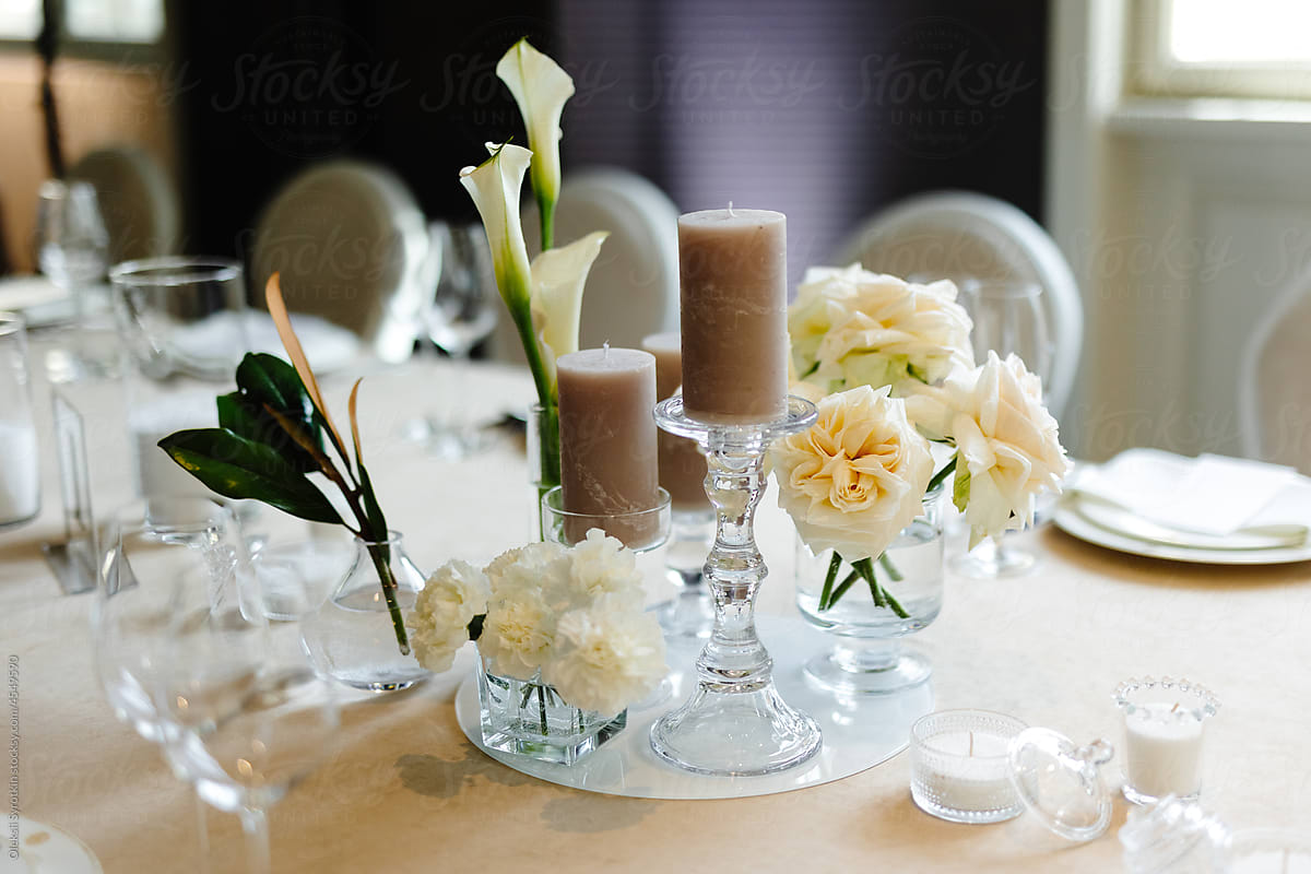 Decorated table for wedding occasion