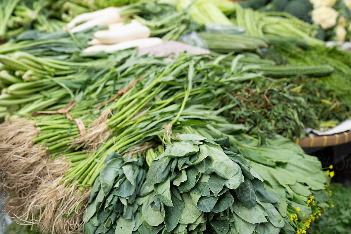 Leafy Vegetables On The Stall