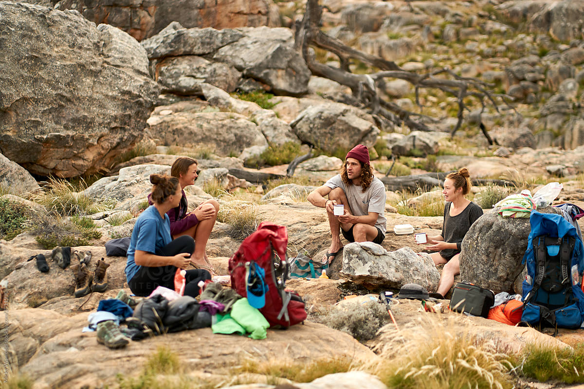 Hikers wild camping