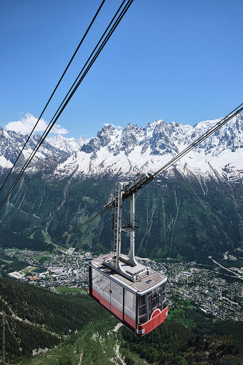 Brevent Cable Car above Chamonix, France.