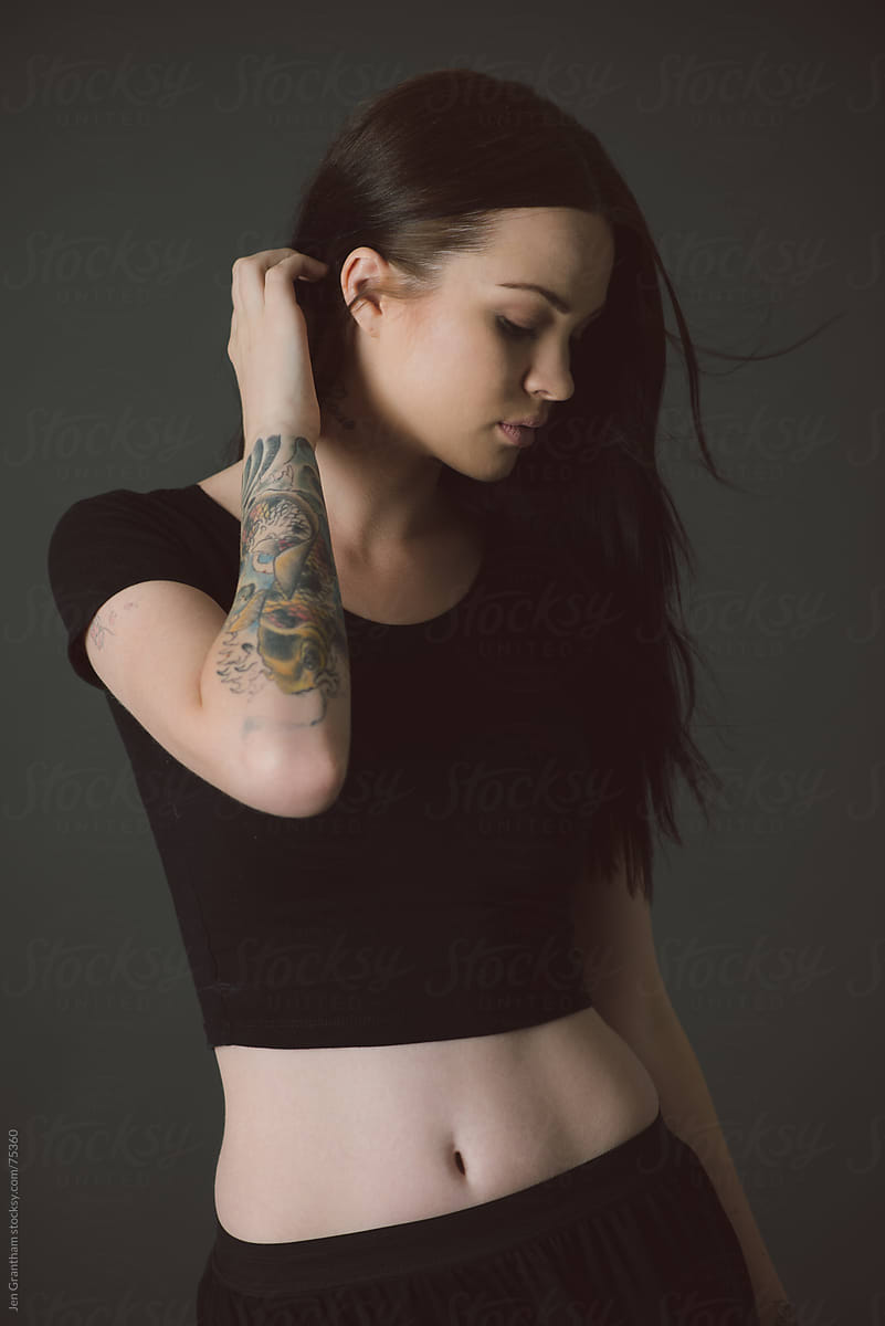Portrait Of Young Woman With Tattoos Del Colaborador De Stocksy Jen Grantham Stocksy 