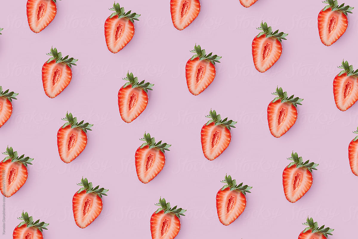 Vegetarian pattern from ripe strawberries.